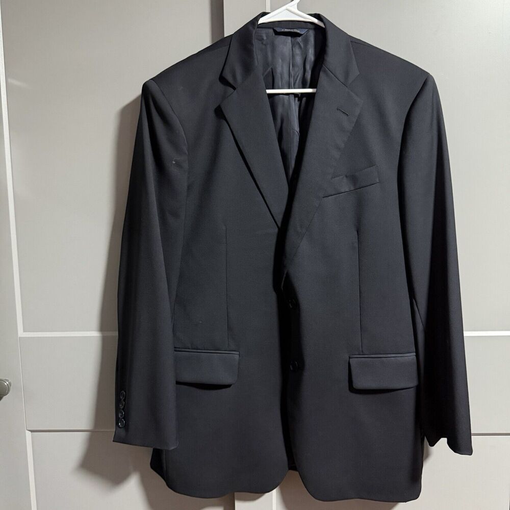 Brooks Brothers Men 1818 Madison 100% Wool Blazer Black 21 Regular Preppy